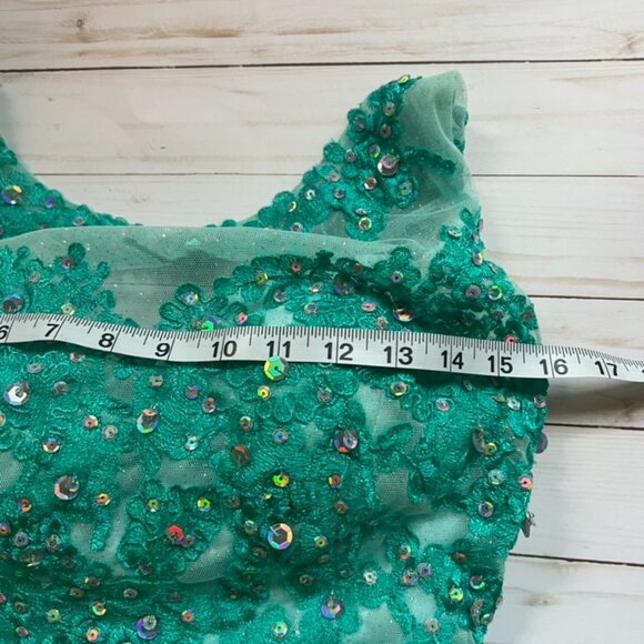 Hanna S Pre- Owned Aqua Mini Party Dress size 8 - Picture 3 of 13